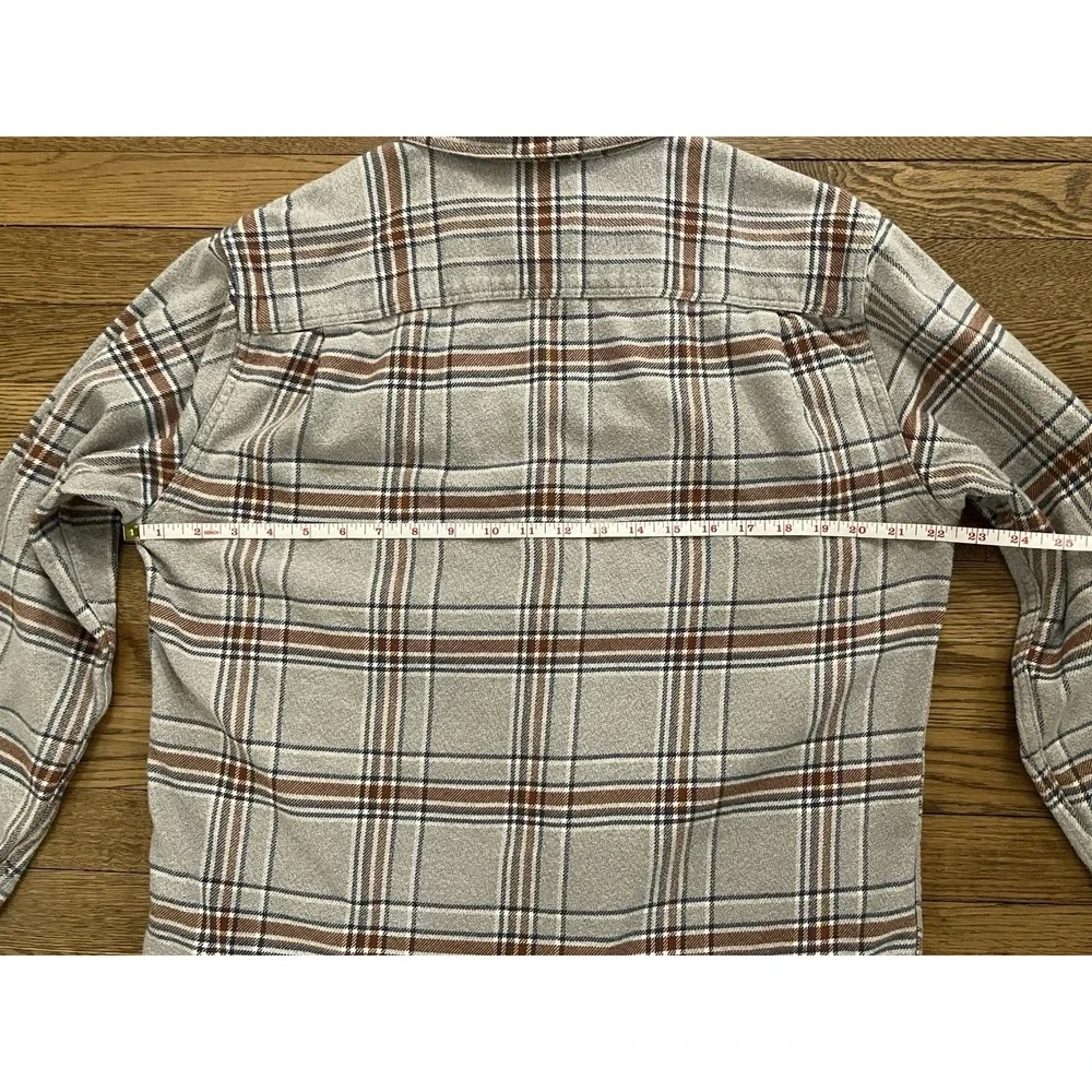 Patagonia Shirt Men Medium Long Sleeve Flannel Organic Cotton Gray Plaid - Picture 7 of 10